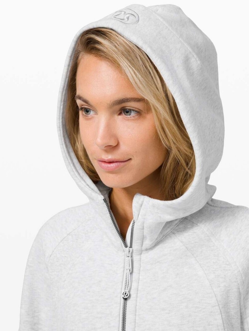 lululemon Scuba Oversized Light Gray Half-Zip Hooded Sweatshirt Size M/L - Picture 14 of 15